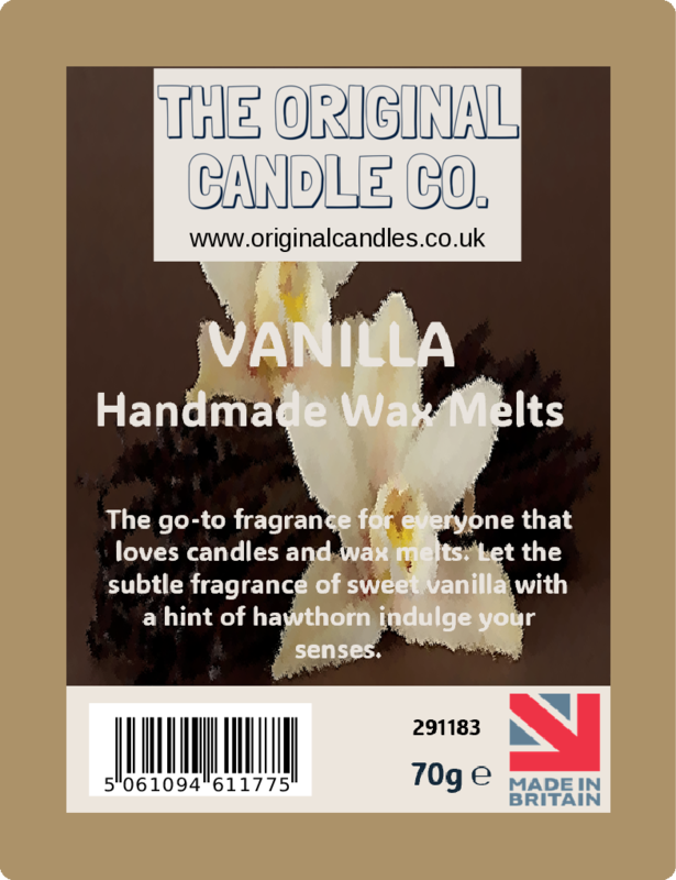 Image depicting label for vanilla wax melts from The Original Company
