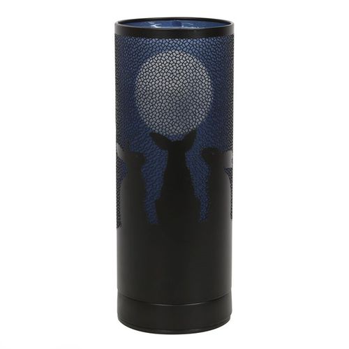 Mystical Moon Gazing Hares aroma lamp designed for both fragrance diffusion and captivating décor. Showcasing Lisa Parker’s stunning artwork, it illuminates with a mesmerising glow