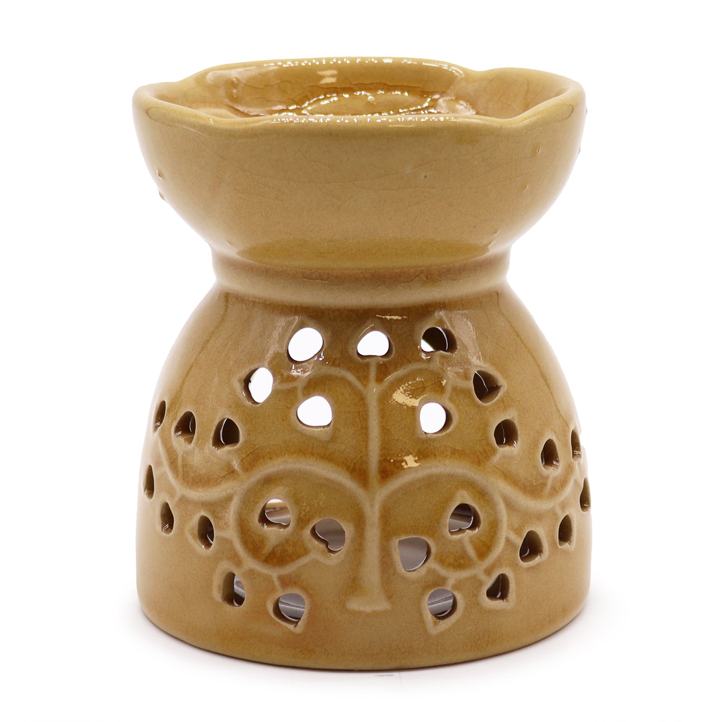 Honey Ceramic Tree of Life Oil Burner and Wax Warmer