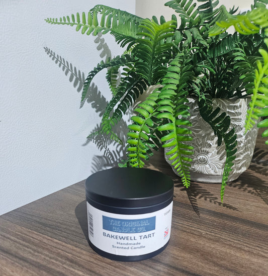 Expertly crafted by The Original Candle Company, this Bakewell Tart hand-blended scented tin candle delivers a rich, comforting aroma inspired by the classic dessert, filling any space with sweet almond and fruity notes.
