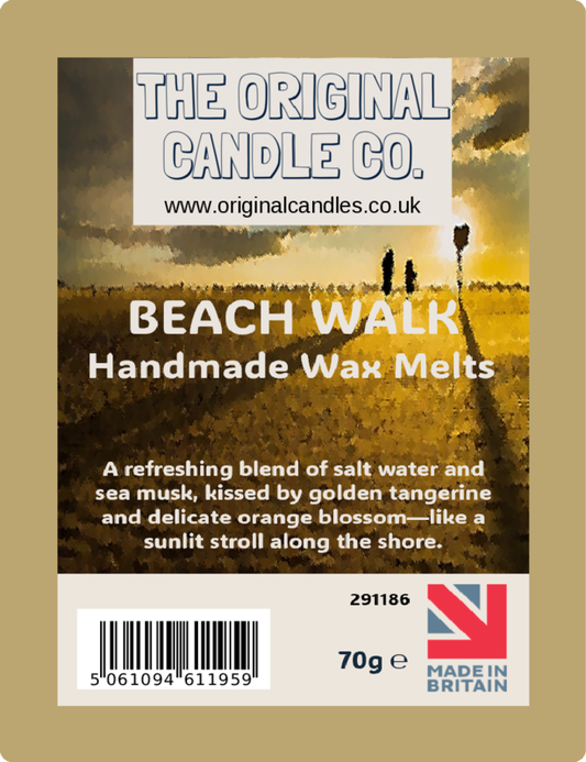 Beach Walk handmade wax melts packaging from The Original Candle Co.