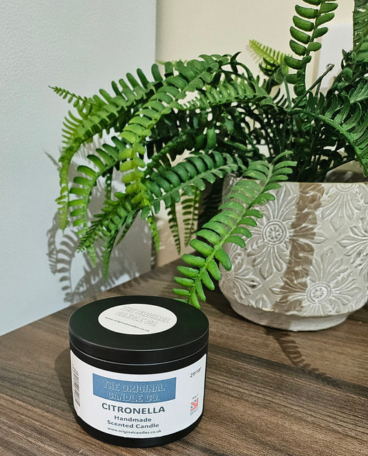 Expertly crafted handblended citronella candle tin from The Original Candle Company