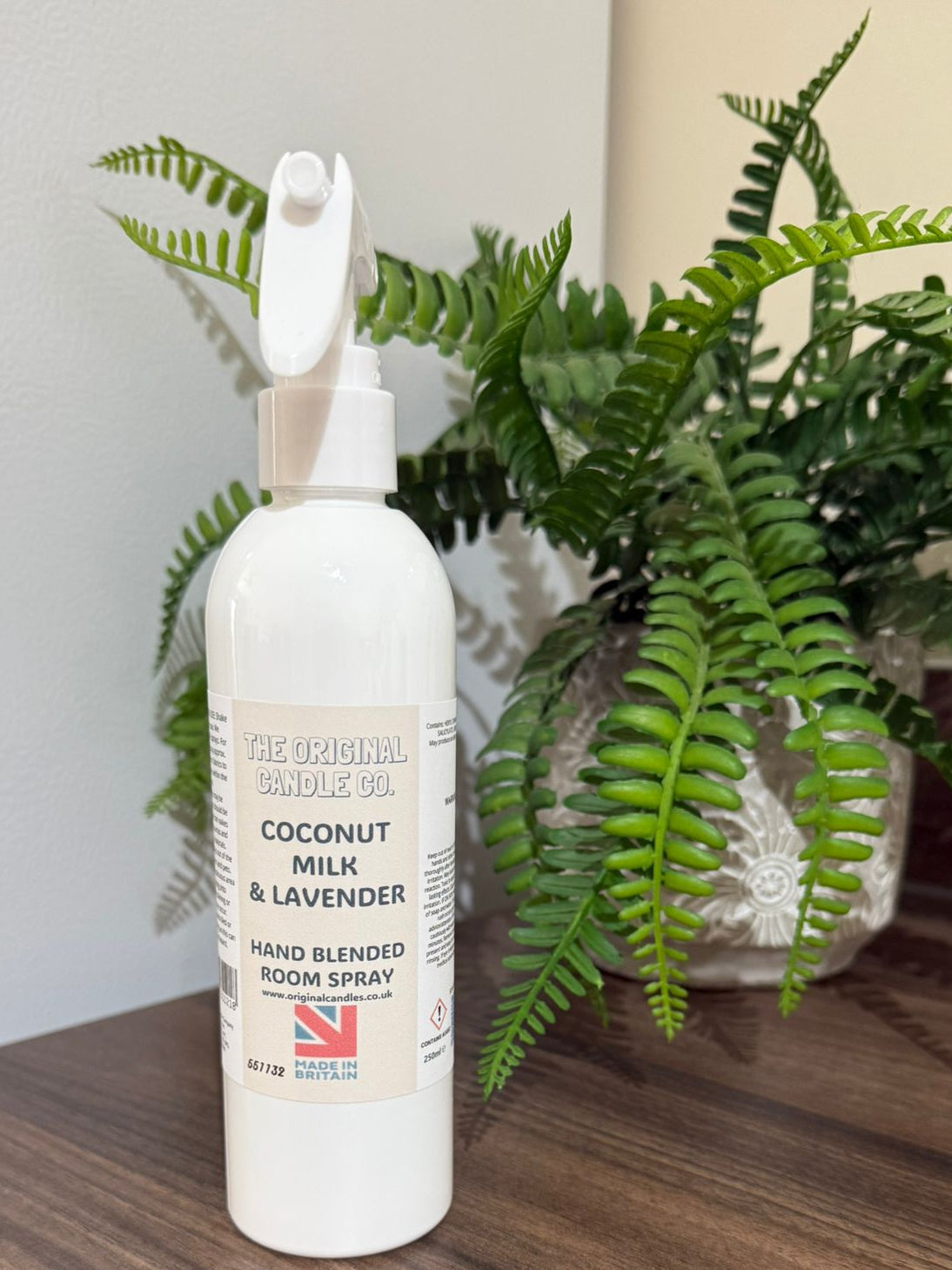 Expertly crafted by The Original Candle Company, this Coconut Milk & Lavender hand-blended room mist spray delivers a soothing, creamy aroma, designed to refresh any space with soft, floral fragrance notes