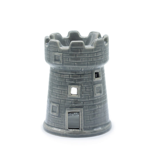 Carfully sourced by The Original Candle Company. Featuring a castle in a grey glaze, this oil burner and wax warmer will make an attractive decoration in any room.