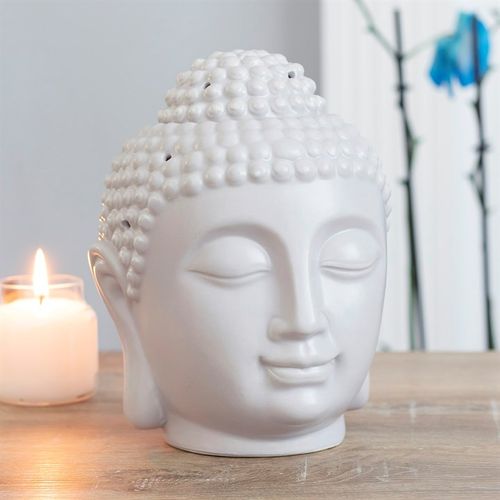 Carefully sourced by The Original Candle Company. This is the perfect addition to a calm and serene space, this grey buddha head oil burner has a silky finish and intricate detail. Compatible with both fragrance oil and wax melts, the melt bowl sits under the removable top which can be replaced whilst the burner is not in use.