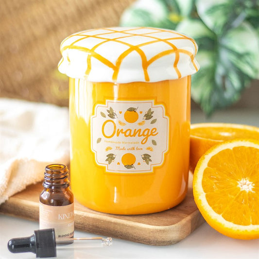Designed to look like a homemade jar or orange marmalade, this stunning vibrant orange oil burner and wax warmer specially selected by The Original Candle Company is sure to be a talking point for your guests.