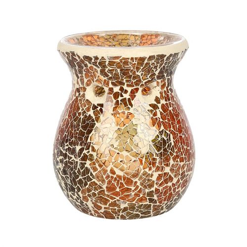 Featuring a crackled glass design, this oil burner and wax warmer in a stunning brown hue is definetly going to be a talking piece in any setting.
