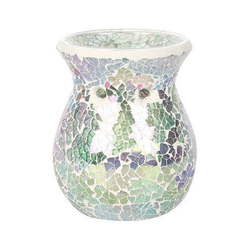 Designed to be a show piece, this gorgeous irridescent crackled glass oil burner and wax warmer will become a talking point for its beautiful effect.