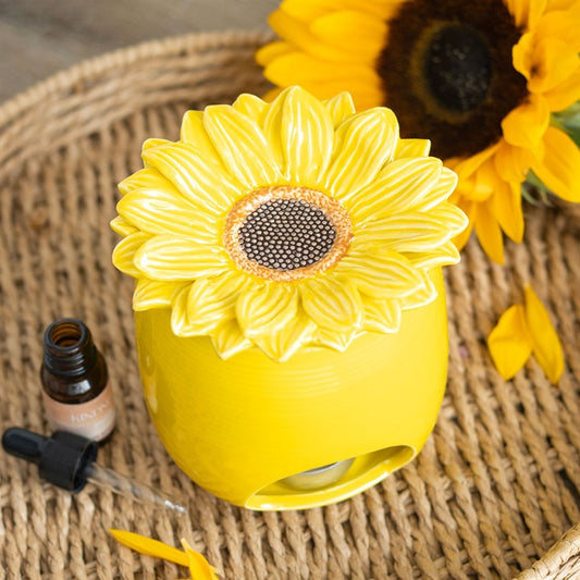 Carefully selected by The Original Candle Company this sunflower themed oil burner and wax warmer will add a touch of brightness to any room. Featuring a classic sunflower designed wax well and vibrant yellow body this oil burner and wax warmer is perfect for any room to add a touch of brightness.