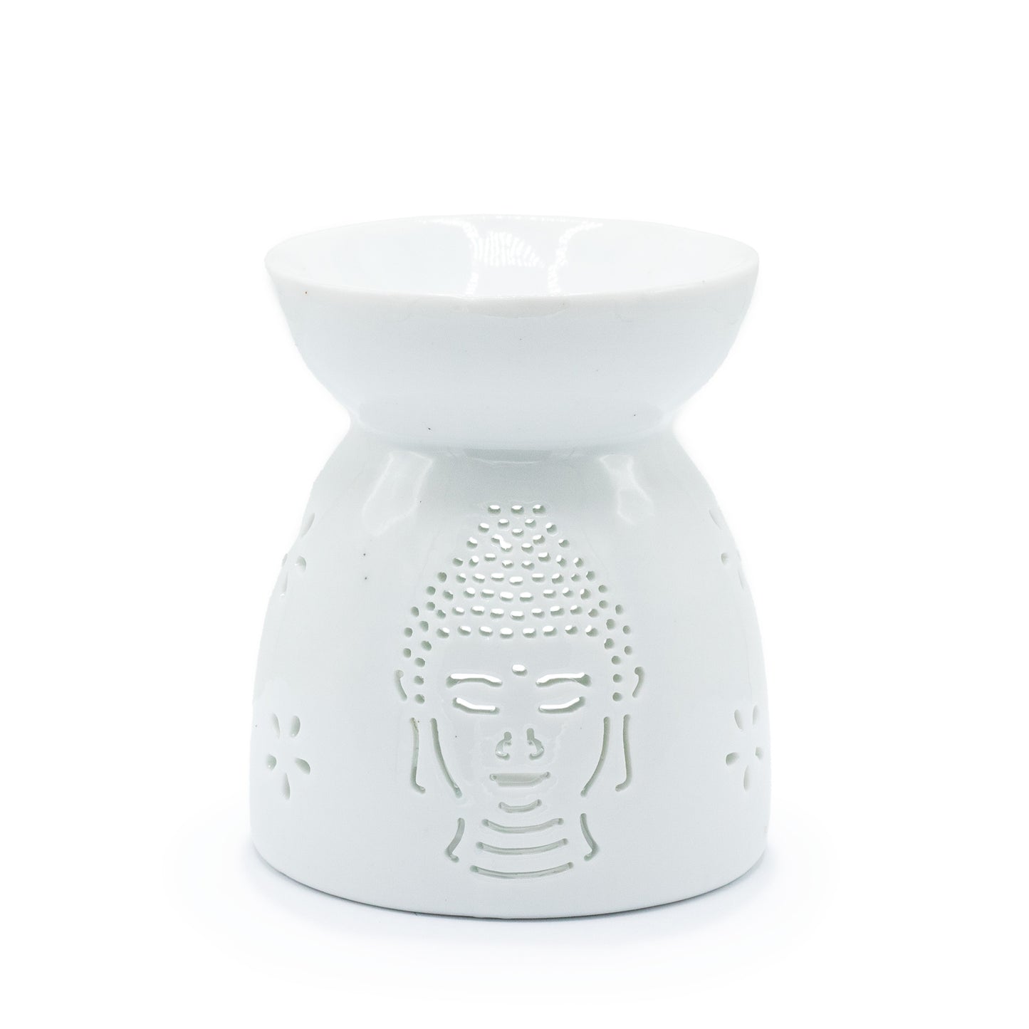 Carefully sourced by The Original Candle Company and featuring a cut-out Buddha design in white, this oil burner and wax warmer will make an attractive decoration in any room.