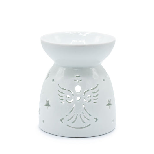 Carefully sourced by The Original Candle Company and featuring a cut-out Angel design in white, this oil burner and wax warmer will make an attractive decoration in any room.