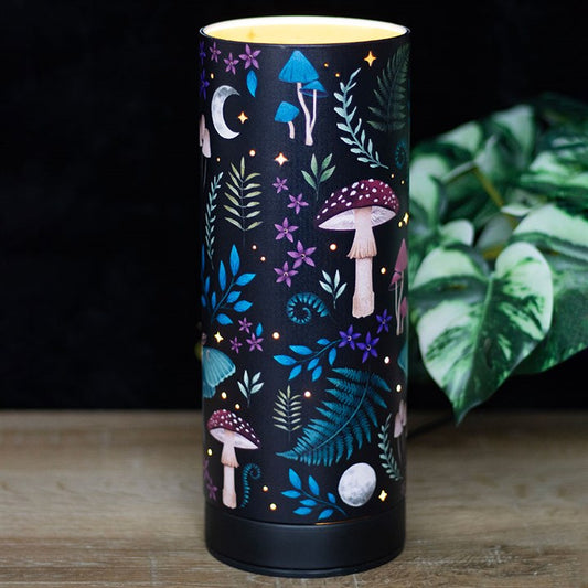 Forest print aroma touch lamp featuring an intricate palm reading design that illuminates beautifully, enhancing relaxation while diffusing fragrance oils