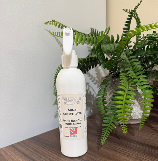 Hand blended room mist spray in Mint Chocolate fragrance from The Original Candle Co.