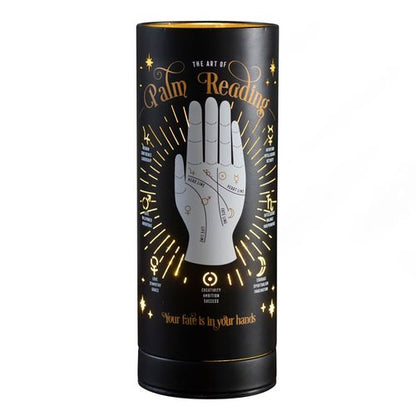 Mystical palm reading aroma touch lamp infused with fragrance diffusion and ambient lighting. Simply touch to activate the lamp and let it fill your space with aromatic charm—Sourced by The Original Candle Co