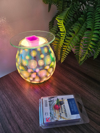BLACK RASPBERRY & VANILLA Wax Melts from The Original Candle Co., blending the sweetness of ripe raspberry with creamy vanilla, luscious apricot, and zesty lemon. A handcrafted wax melt that offers a fresh and indulgent fragrance experience.
